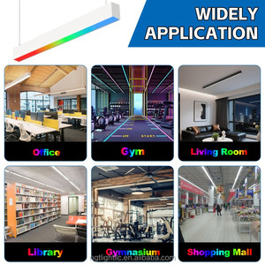 Luminaires LED intelligents modernes pour usage commercial, dimmables et à couleur réglable RGBCW, 16+ couleurs changeantes, éclairage linéaire architectural - Product Image 6