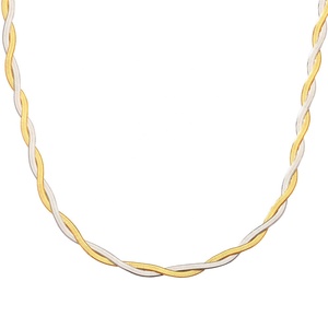 เครื่องประดับแฟชั่นสไตล์ INS หรูหราชุบทอง18K สร้อยคองูรูปร่างถัก - Product Image 3