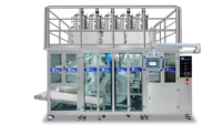 Machine d'emballage et de bouchage sur mesure pour capsules de lessive à moteur électrique, pour une dosage précis et une production sécurisée à haute efficacité