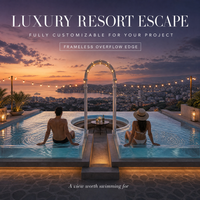 Piscine à débordement en acrylique de grande taille, mur transparent, sur mesure, luxe, extérieur, pour projet hôtelier commercial