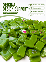 Tuiles de Mahjong Américaines en Acrylique Vert Émeraude de Luxe, Modernes et Portables pour Dames, Idéales pour les Fêtes et le Divertissement, Non Toxiques et Durables, Marque HYJS