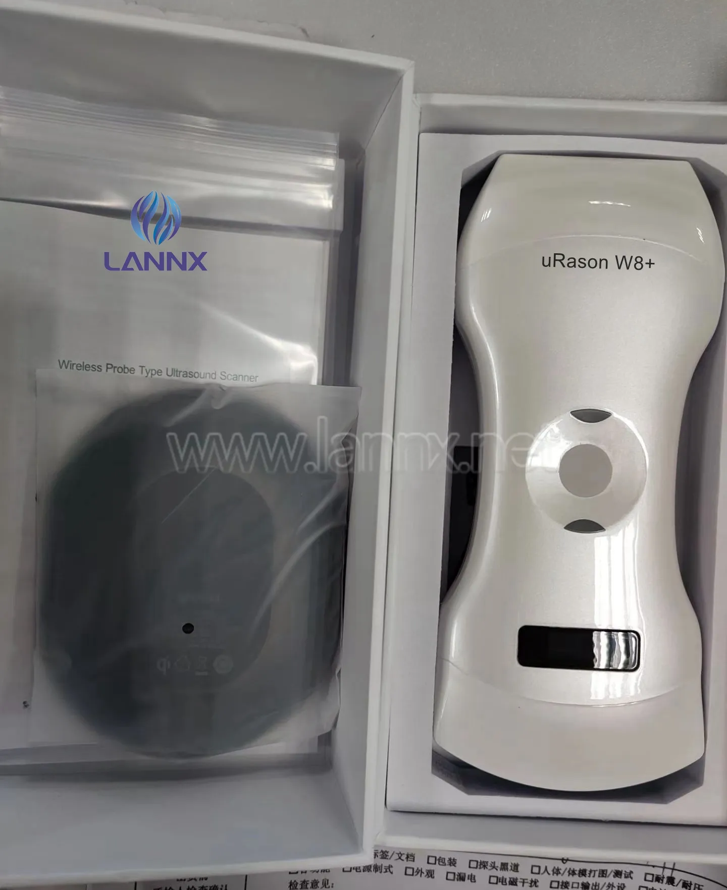 LANNX uRason W8 + 하이테크 Wifi 무선 볼록 선형 위상 배열 3 in 1 초음파 프로브 휴대용 컬러 프로브 초음파