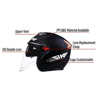 Nouvel Arrivage Casque Moto Ouvert en ABS Tendance pour Adulte, Doublure Coton, Demi-Casque Vente en Gros