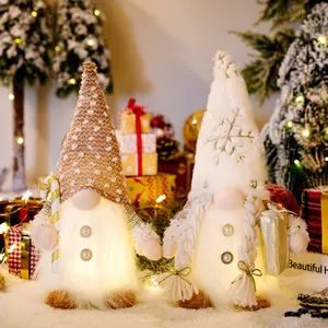Adornos navideños de terciopelo 2022, muñecos enanos de felpa, elfo, para decoración de fiesta de navidad