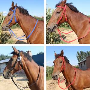 ホースケージロープライディングウォーターレインズハーネス用サイズヘッドギアアクセサリー付きGirth Equestrian Lead Rope and Water <span class=keywords><strong>Reins</strong></span> - Product Image 2
