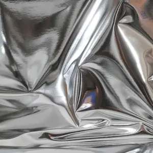 Commercio all'ingrosso di alluminio specchio in pelle lucida oro argento tessuto metallico per mobili divano tappezzeria