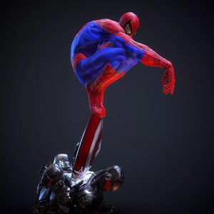 Sculpture personnalisée en fibre de verre de Spider-Man grandeur nature statue d'artisanat en résine pour la décoration - Product Image 3