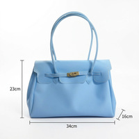 Sac fourre-tout imperméable en PVC transparent holographique pour femme, idéal pour le shopping, avec logo imprimé, haute qualité
