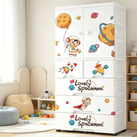 Armoire de rangement en plastique pour enfants, armoire portable avec tiroirs pour vêtements et jouets, organisateur de chambre d'enfant