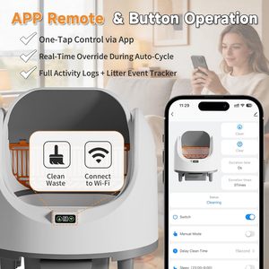 OEM 68L Bac à litière <span class=keywords><strong>pour</strong></span> chat automatique à conception ouverte, autonettoyant, avec capteur de sécurité et système de surveillance de la santé intelligent <span class=keywords><strong>pour</strong></span> animaux de compagnie - Product Image 4