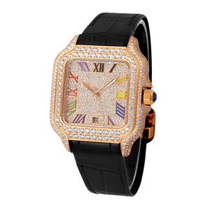 Montre mécanique pour homme personnalisée, boîtier carré, cristal saphir VVS, surface semi-givrée de luxe - Product Image 5