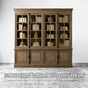 Kinno Modern Minimalist Ironwood Eco-Friendly <b>Wall</b>-Mounted Bookshelf 16 Shelves Home Bar Hotel Villa Living Room Farmhouse Gym - Product Image 2