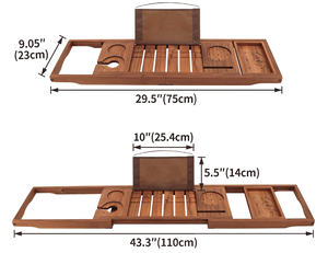 ถาดวางอ่างอาบน้ำไม้สักคุณภาพพรีเมียม ทนทาน ขยายได้ ป้องกันการลื่น ปลอดภัยต่อสิ่งแวดล้อม อุปกรณ์เสริมห้องน้ำสุดหรู เหมาะสำหรับเป็นของขวัญวันเกิด - Product Image 3