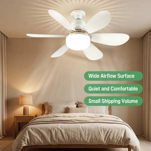 Kit de ventilateur de plafond avec télécommande, ventilateur de plafond LED à intensité variable, design silencieux pour chambre à coucher, salle à manger, terrasse - Product Image 1