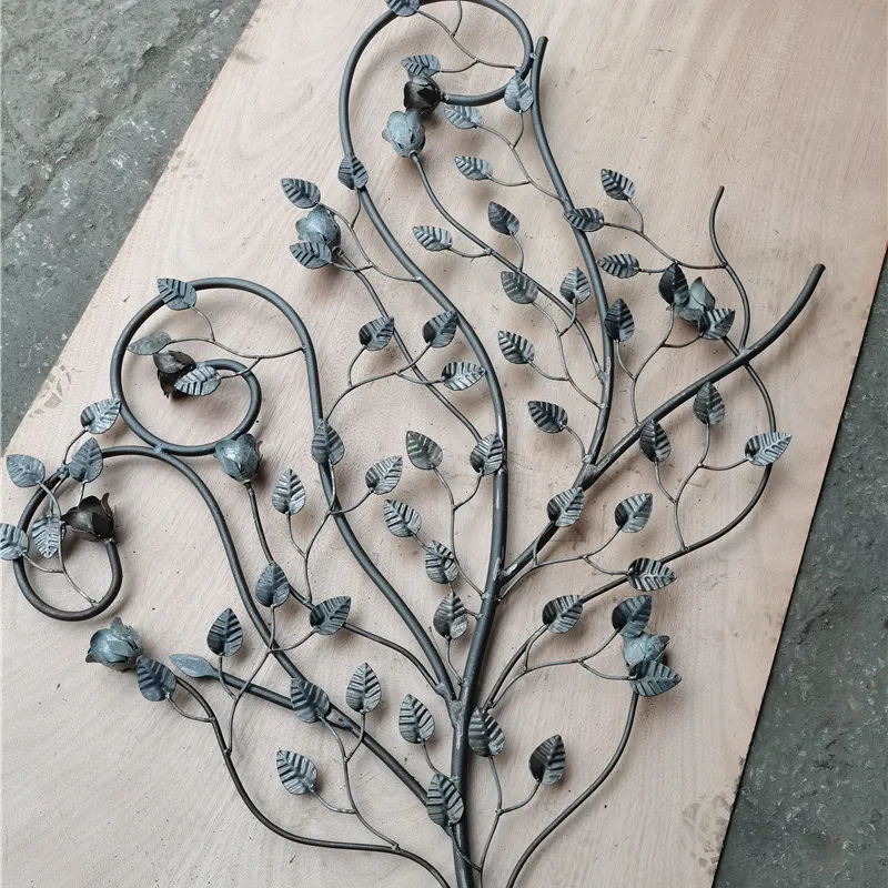 Decoração de folhas de ferro forjado, elemento árvore de folhas de ferro forjado para enfeite de decoração