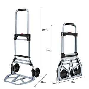 Truk tangan lipat, kapasitas 330lbs ringan lipat portabel kereta utilitas tugas berat untuk kantor belanja dan perjalanan