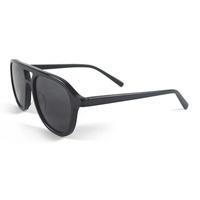 Gafas de sol polarizadas de BIO acetato, marca negra, gafas de sol polarizadas de doble puente de aluminio, gafas de sol de moda para hombres, gafas de sol de moda