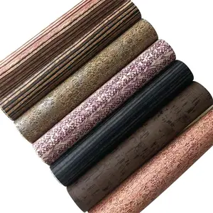 0.8-0.9mm Flower/Wood Grain/Woven Pattern Cork PU Synthetic Leather Fabric for Making Cover/Earring/Hair Bow/Belt