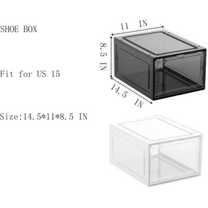 Household PP Injection <b>Foldable</b> Plastic Storage <b>Box</b> Stackable Shoe Organizer with Drop Front Access for Home Use - Product Image 4