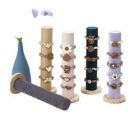 Expositor de Joyería Vertical de Madera con Base de Terciopelo, Impresión en Relieve para Navidad, Caja de Regalo Exclusiva de Alta Gama