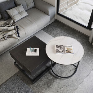 <span class=keywords><strong>Table</strong></span> basse en pierre <span class=keywords><strong>de</strong></span> roche minimaliste italienne, petit appartement, design moderne et simple, <span class=keywords><strong>table</strong></span> basse carrée noire pour la maison - Product Image 6