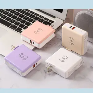 2021 penjual terlaris ROHS FCC CE Power Bank pengisi daya ponsel untuk telepon perjalanan Usb Powerbank nirkabel 3 in 1 Power Bank