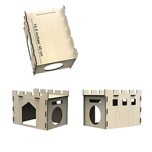 Sağlam Bunny evi tavşan Hideout kale kule oyuncaklar ahşap Bunny kale evi tavşan kafesi gine domuz Chinchilla gelincik için - Product Image 2