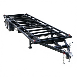 Semi-remorque à châssis en acier robuste à double essieu personnalisable, frein électrique, capacité de charge de 3000 kg pour le transport de conteneurs et d'équipements - Product Image 4