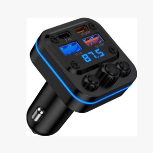 Cargador de Coche con Reproductor MP3 Bluetooth, Adaptador de Encendedor de Cigarrillos con Carga Rápida PD de 20 W, Radio FM y Pantalla - Product Image 1