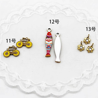 Pendentif FSSCM-14 style européen avec motifs de poissons et de fleurs, breloques personnalisées en acier inoxydable plaqué or et émail, bijoux faits à la main pour femmes