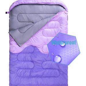 Sobre cálido con capucha saco de dormir doble ancho tres estaciones impermeable Camping pareja saco de dormir adecuado para la familia - Product Image 2