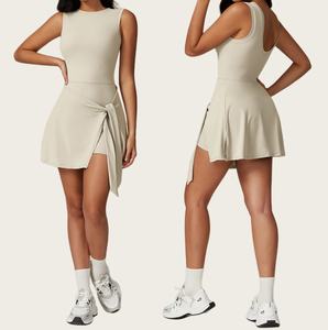 Body Sportivo Sexy con Fascia Nascosta per Fianchi, Schiena Scoperta, Aderente per Palestra, Badminton e Tennis per Signore - Product Image 1