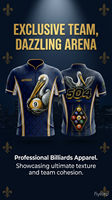 Individuell Bedrucktes Sublimations-Billardtrikot Feuchtigkeitsableitend Atmungsaktives Mesh-Polyester Antibakterielles Snooker-Teamwear Schnelltrocknend