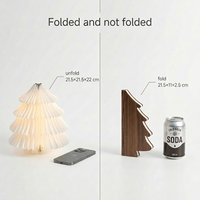 Lanterne LED pliable en forme de sapin de Noël, décoration de fête, rechargeable par USB, portable pour l'extérieur, avec contrôle sans fil