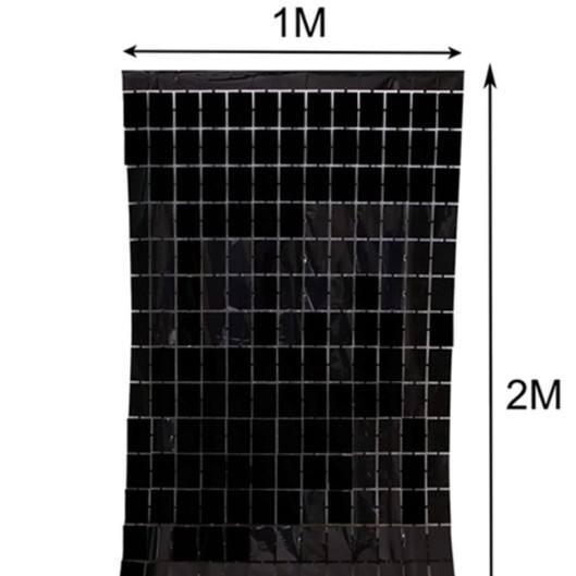 Grand rideau de pluie carré noir 1*2m