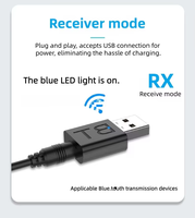 2-in-1 BLE Adapter 5.0 Audio-Empfänger/Sender Mini-Stereo für AUX RCA USB 3,5mm Buchse Stahl TV PC Auto-Kit mit Drahtlosadapter
