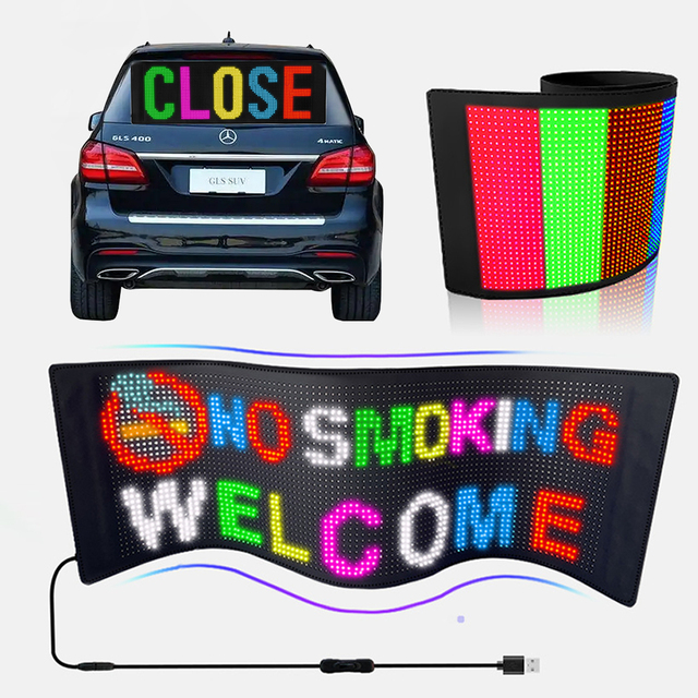 Flexible Taxi Led Display Soft Screen Bendable Point Light Source Panel Waterproof Car Led Advertising Panel With App Control