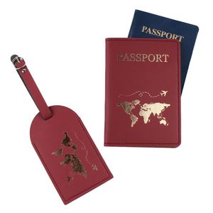 Luxury Pu Leather Travel Wallet Case Map Cover Luggage Tag Set for Organising Passport and <b>Suitcase</b> Tags - Product Image 1
