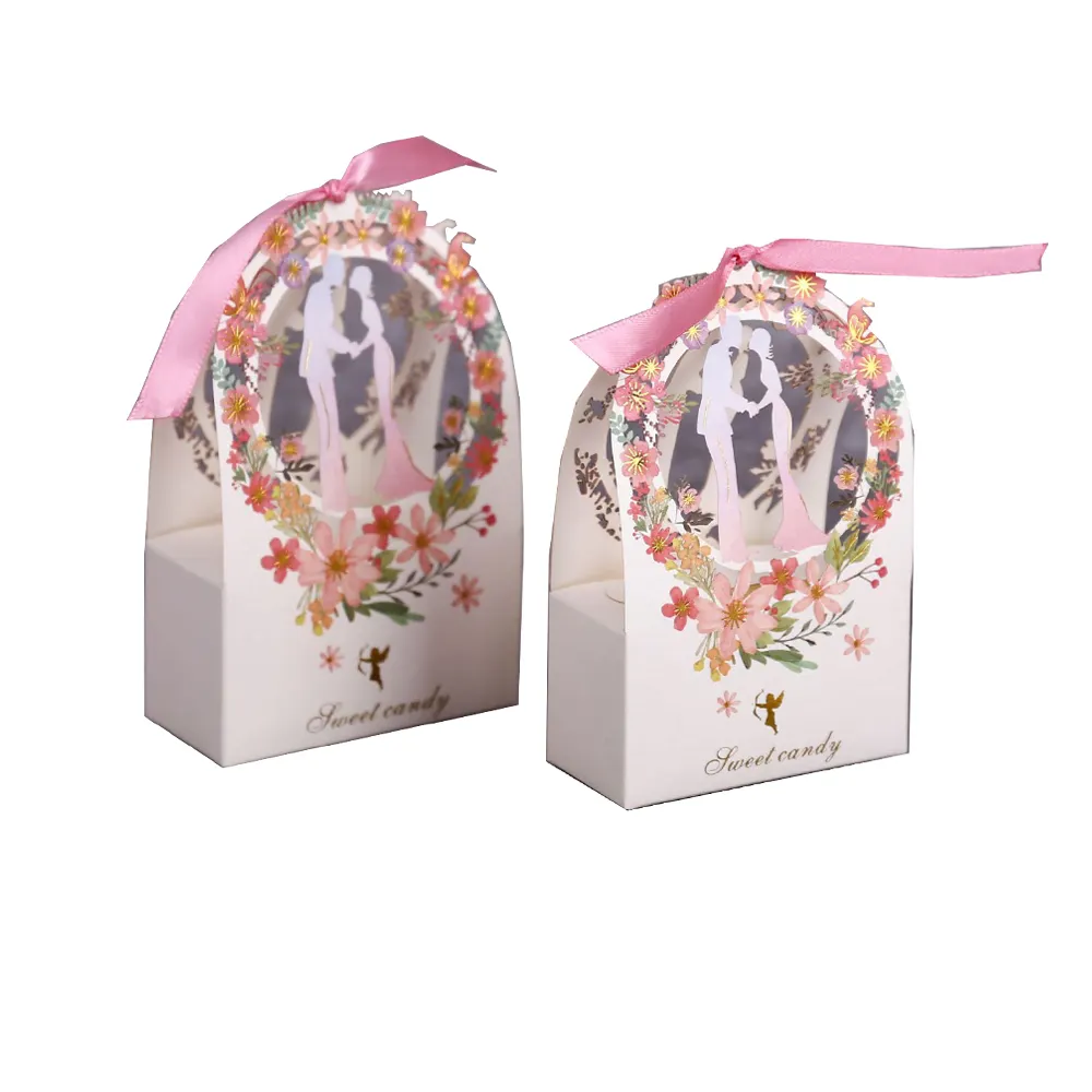 Geschenk box Verpackung Hochzeit Sweet Candy Bräutigam Blume Kleine Boxen Danke Box Für Gast Hochzeit Gefälligkeiten Party zubehör