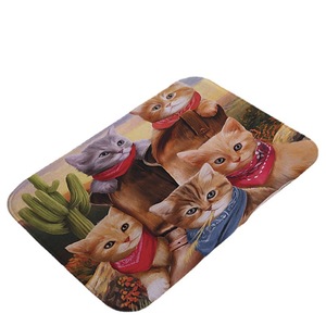 Tapis de bain rectangulaire antidérapant à motif de chat mignon, pour salle de bain, cuisine, lavage à l'eau, facile à nettoyer, design original - Product Image 5