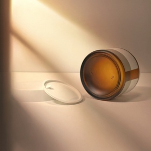 Custom Label Eco Friendly 50ml Skincare Cream Packaging <b>Jar</b> Luxury Frosted <b>Empty</b> Refillable Round Glass Cosmetic <b>Jar</b> with Lid - Product Image 5