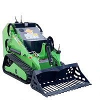 Vente directe usine : Chargeuse compacte électrique télécommandée sur roues ou sur chenilles, mini-chargeuse frontale avec accessoires