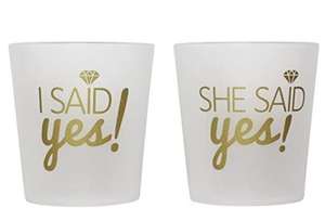 Despedida de soltera favores Mini vasos de chupito de plástico desechables She said yes - Product Image 2