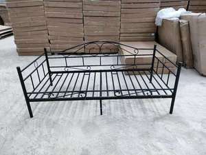 Modern Design Simple Bedroom Living Room Black Steel Iron Steel Frame Adult Metal Single <b>Folding</b> <b>Sofa</b> <b>Bed</b> - Product Image 3