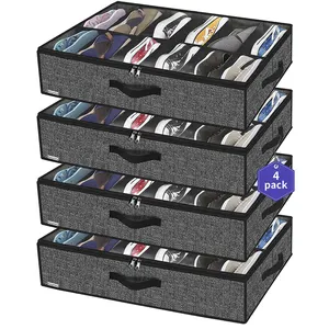 Offre Spéciale multi-usages grand placard diviseur de chaussures boîte sous le lit organisateur de stockage pour chaussures 4 Pack