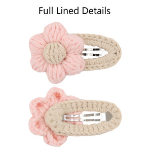 Horquilla floral de margaritas de ganchillo hecha a mano para niñas, accesorios bonitos para el cabello para niños, horquillas de aleación personalizadas - Product Image 5