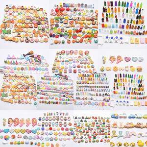 Abalorios de resina Kawaii de nube arcoíris, cabujones de base plana, <span class=keywords><strong>sirena</strong></span>, purpurina, corazón, girasol, cara sonriente, castillo, coche de policía fantasía, DIY - Product Image 5