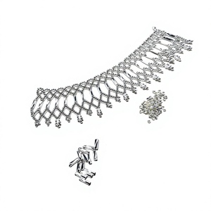 Hot Selling <b>Silver</b> Bead Gorgeous Hand-Embroidered Necklace with High-Quality Glass Beads Looks and Evening Statement By UO INDIA - Product Image 1