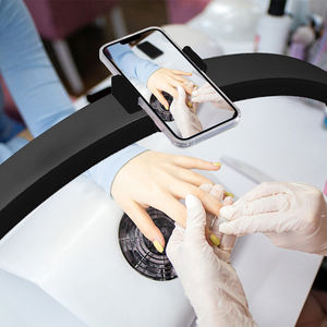 Lampe de table demi-lune dorée Fosoto 30 pouces avec pince pour téléphone, lampe UV pour ongles, idéale pour <span class=keywords><strong>lit</strong></span> de beauté, <span class=keywords><strong>bureau</strong></span> de manucure et pose de cils - Product Image 2