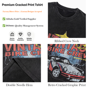 <span class=keywords><strong>T</strong></span>-shirts pour hommes en coton 100% noir délavé, style hip-hop <span class=keywords><strong>vintage</strong></span>, directement de l'usine - Product Image 5